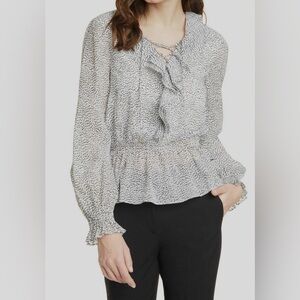 TED BAKER LONDON Alyanna Print Ruffle Blouse